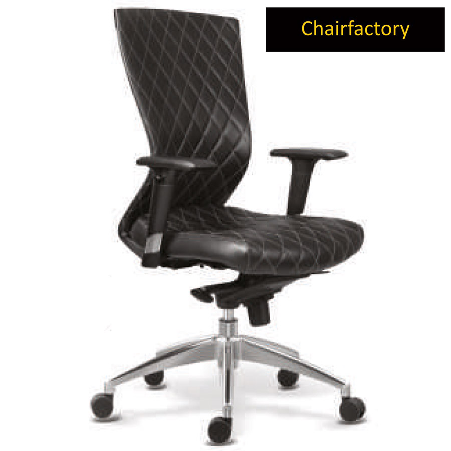 Diamond 100 Genuine Leather Ergonomic Office Chair With Aluminium Diecast Base Chair Factory